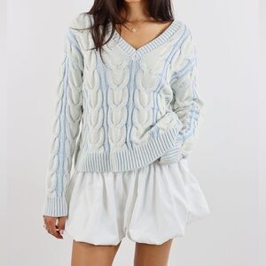 Free People NWOT Washed Cable Sweater